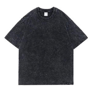 Camiseta de 250 g/m² con lavado ácido en los hombros, logotipo bordado, lavado con spray, camiseta personalizada con lavado ácido, 100% algodón, camiseta vintage - Product Image 2