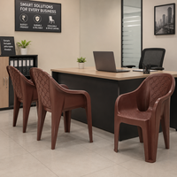 Chaise de salon moderne en plastique durable, design à dossier à lattes, empilable, avec doublure en polyester imperméable, pour la maison, le bureau et la salle à manger