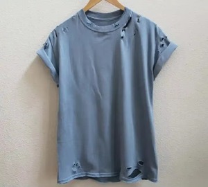 เสื้อยืดฮิปฮอปผู้ชายไซส์ใหญ่ ผ้าถัก ระบายอากาศได้ดี ผ้าฝ้าย 100% ลุคทำสีซีดสไตล์วินเทจ ทรงโอเวอร์ไซส์ สตรีทแวร์ - Product Image 2