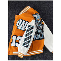 Veste de baseball de style streetwear d'hiver personnalisée de haute qualité, avec broderie sur le devant, design unisexe, 100% laine