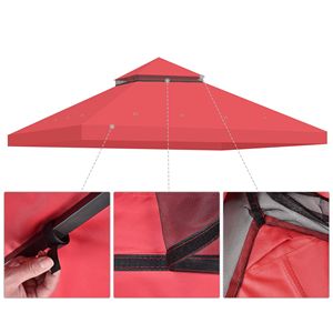 Gazebo Pergola Rosso 3x3m con Tettoia 2T - Product Image 3
