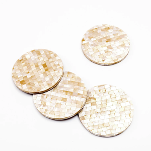 Round Mother Of Pearl Coaster Decorative <b>Table</b> <b>Protectors</b> for Hotels Restaurants Home Decor MOP Coaster - Product Image 4