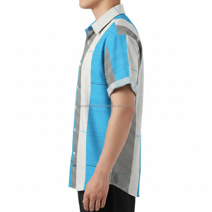 Chemise à col cubain pour homme, manches courtes, motif graphique, sur mesure, OEM, vente en gros - Product Image 4