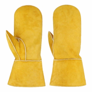 Premium High Quality Cowhide Split Leather Anti-static Safety Cuff Mitten <b>Gloves</b> Heavy Duty Personal Protective Hand Safety Oven - Product Image 1