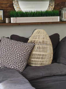 Lámpara colgante de ratán en forma de concha hecha a mano, pantalla de ratán tejida vietnamita, pantalla colgante moderna tradicional para sala de estar - Product Image 4