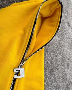 Sweat-shirt à capuche zippé jaune Rits pour homme, en molleton décontracté, avec logo imprimé sur le devant, coupe classique, idéal pour l'automne, prix abordable, OEM - Product Image 4