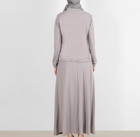 Ensemble de survêtements islamiques modestes pour femmes ethniques de haute qualité, 2 pièces, respirant, fermeture éclair intégrale avec poches, survêtement modeste pour femmes musulmanes