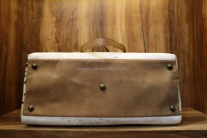 Sac de voyage fourre-tout en cuir véritable avec poils, grande capacité, fermeture éclair, vente en gros, LHODB-0026 - Product Image 3