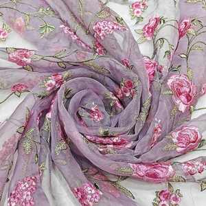 Tissu en Chiffon Brodé Malty Dobby 100% Polyester Respirant Écologique pour Mariage, Couleurs Personnalisées, Fournisseur Textile Export - Product Image 5