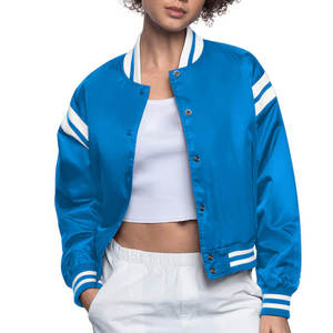 OEM Women Varsity Jacket Raw Custom Logo Breathable Windproof Eco-Friendly Winter Light <b>Weight</b> Wholesale - Product Image 1
