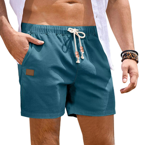 Pantalones Cortos Casuales de Primera Calidad para Hombre, Corte Cómodo, Tela de Lana, 100% Poliéster, Cintura Media, Pantalones Cortos Modernos Antiarrugas, Estilo Urbano - Product Image 1