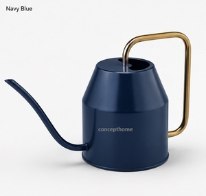 Regadera Metálica Azul Marino Concepthome con Asa Dorada para Jardinería, Diseño Duradero - Product Image 1