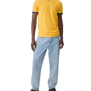 Pantalones vaqueros de mezclilla para hombre, azules, de lavado medio, de pierna recta, holgados, de cintura media, informales, para verano y primavera, estilo urbano, al por mayor - Product Image 2