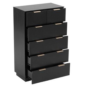 Organizzatore per Cassetti FCH in Pannello a Densità Media P2 Nero, 72x41x117cm, Motivo Ondulato, Cinque Livelli, Sei Cassetti - Product Image 3