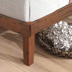 Lit plateforme TNT Queen style traditionnel en pin massif, durable, facile à assembler, aucun sommier tapissier nécessaire, avec sommier à lattes. - Product Image 4