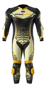 Traje de Carreras MotoCP de Cuero Genuino Premium de Una Pieza con Protectores y Joroba para Días de Pista - Product Image 1