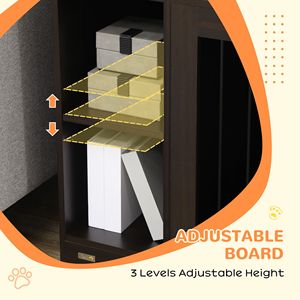 "Rectangle Villa <b>Crate</b> for Medium to Large Dogs Brown Lockable Storage 47x23.5x35" - Product Image 5