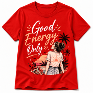 T-shirt décontracté à manches courtes et col rond pour femme, imprimé floral par transfert thermique, coupe ajustée, 100 % coton jersey - Product Image 1