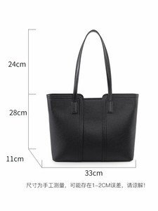 Black PU Leather <b>Tote</b> <b>Bag</b> Solid Color Open Closure Minimalist Style Daily Use Custom Logo Brown PU leather <b>tote</b> <b>bag</b> Waterproof - Product Image 2