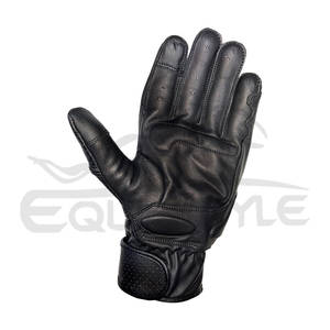 Gants de moto en cuir noirs pour la course avec protection des articulations, fournisseur OEM, vente en gros de gants de moto - Product Image 3