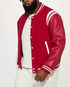 Custom Logo Varsity Jacket Leather Sleeves Embroidery Patch College Baseball Men's Jacket Letterman Varsity Jacket - Product Image 5