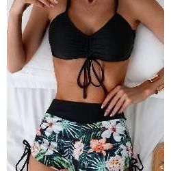 Bikini Sexy monopezzo da donna costume da bagno ampio tracolla Top con scollo a V - Product Image 1