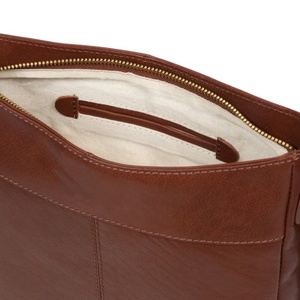 Bolsos de pecho clásicos color marrón para hombre, bolso bandolera de cuero con correa ajustable y organizador de bolsillo frontal espacioso - Product Image 5