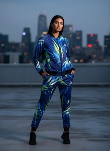 Survêtement de football unisexe deux pièces 100 % polyester, décontracté, uni, sportif, mi-lourd, imprimé par transfert thermique, respirant, longueur intégrale - Product Image 6