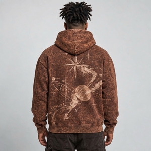 Trendy mens acid wash <b>hoodie</b> offering cozy comfort distinctive color effect relaxed fit and lasting <b>stitching</b> for everyday - Product Image 4