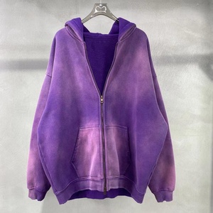 Sudadera con Capucha y Cremallera para Mujer, Mezcla de Poliéster/Algodón, Secado Rápido, Hombros Caídos, Manga Larga, Color Sólido, Estilo Oversize - Product Image 4