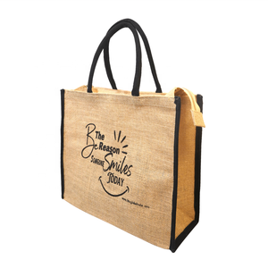 Sac de pique-nique en jute durable avec doublure laminée, sac réutilisable pour les courses et le rangement - Product Image 1