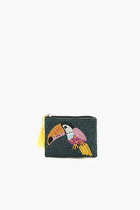 Rainbow Seed <b>Beaded</b> Money Makeup Coin Credit Gift Card Pouch From India Handmade Coin Purse for Women and Girls - Product Image 6