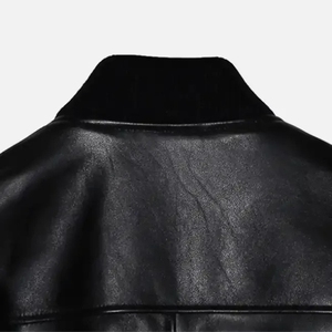 Custom Men's <b>Retro</b> Winter Biker <b>Jacket</b> Vintage Wash Genuine Calf Skin <b>Leather</b> Oversized Slim Fit Lapel Collar Autumn Season - Product Image 5