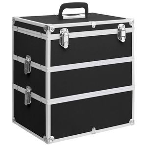 Trousse de Maquillage en Aluminium Noir 37x24x40 cm – Organisateur Premium pour Cosmétiques et Produits de Beauté - Product Image 1