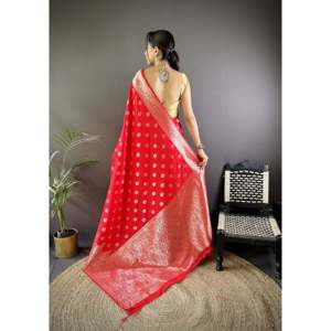 Sari de Seda Lichi Vaishali Banarasi - Sari Tradicional Tejido a Mano - Product Image 2