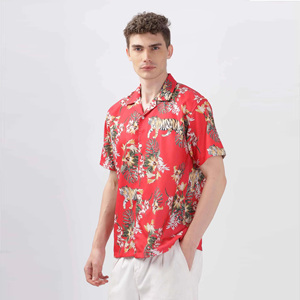 Chemises d'été décontractées pour hommes en tissu 100% soie, style hip-hop, motif uni, séchage rapide, respirantes, écologiques, légères - Product Image 3