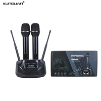 Microphone sans fil portable en métal rechargeable infrarouge UHF CD-06 (un émetteur pour deux micros) avec voyant de charge/Bluetooth pour conférences/spectacles