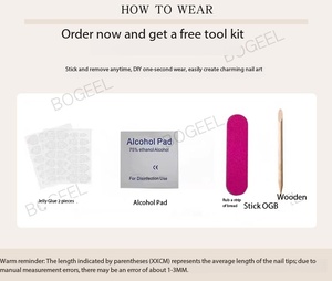 Uñas Postizas Acrílicas Hechas a Mano de Lujo, con Cobertura Total, Brillantes, con Pedrería y Perlas, 10 Piezas para Uso en Salón - Product Image 4