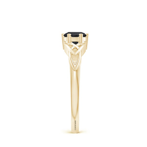 Anillo de Compromiso Solitario con Nudo Celta y Diamante Negro Natural de Corte Vintage, Oro 10K/14K/18K, Plata 925/935, Bañado en Rodio, para Boda - Product Image 2