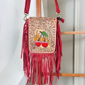 Nuevo fabricante personalizado Premium mano Tooled cuero genuino flecos bandolera para mujer diseñador personalizado bolso de hombro monedero - Product Image 4