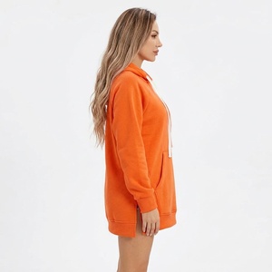 Custom Women's Extra <b>Long</b> <b>Hoodie</b> Cotton Fleece Sweatshirt Oversized Casual Streetwear Private Label Wholesale Manufacturer - Product Image 6