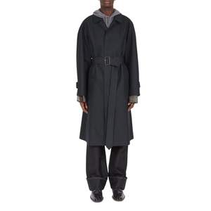 Abrigo tipo gabardina cómodo estilo blazer, largo regular, tejido, ecológico, impermeable, para hombre, para otoño. - Product Image 1