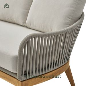 Premium Modern Eco-Friendly Indonesian Teak Wood Outdoor Waterproof Rope <b>Sofa</b> <b>Set</b> for Hotel & Villa Use - Product Image 4