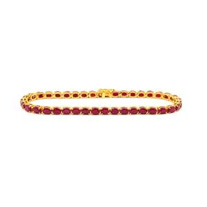 <b>Ruby</b> <b>Bracelet</b> 925 Sterling Silver 14K Gold Plated July Birthstone Bestseller Gold Jewelry Gift For Women - Product Image 1