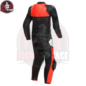 Traje de carreras de motos en contraste de color negro y rojo, diseño personalizado, conjunto de una pieza desmontable para carreras de motos alpinestrar. - Product Image 2