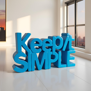 Letrero Decorativo Pintado en Azul con Frase Motivacional 'Keep It Simple', Artículos de Decoración para el Hogar, Placas Decorativas para Regalo, Decoración para Sala de Estar - Product Image 1