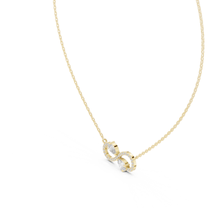 Collier pendentif infini pavé en or massif 14K 18K avec diamant de laboratoire taille poire DEF VVS, bijoux fins, cadeau d'anniversaire, vente en gros OEM - Product Image 4