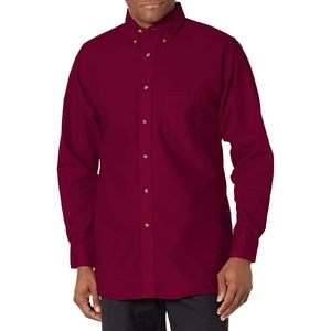 Custom <b>Men's</b> Slim Fit Stand Anti-Wrinkle Poplin Dress <b>Shirt</b> Smart Casual Business Style <b>Red</b> Size XXL-6XL Package Included Single - Product Image 1
