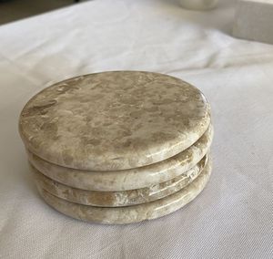 Elegant Marble Tea Coasters With Natural Stone Texture For Stylish Kitchen And Dining <b>Table</b> Decoration - Product Image 2