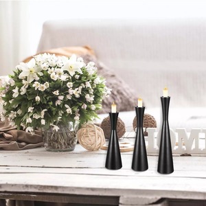 <b>Black</b> Iron <b>Candlestick</b> <b>Holder</b> Set of 3 Tapered Design Home Decoration Durable Metal Candle <b>Holders</b> - Product Image 2